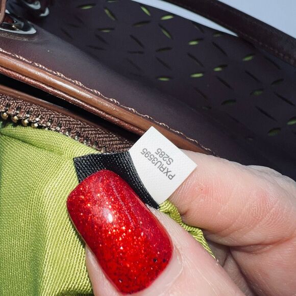 Kate Spade Laser Cut Chain Double Handle Shoulder Leather Bag - Picture 11 of 16